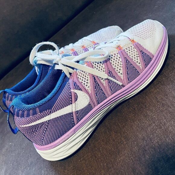Nike Flyknit Lunar 2 Violet Purple Light Grey 8 39 - Picture 12 of 14